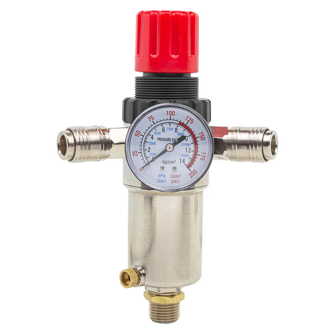 Фильтр-регулятор 1/2" с индикатором давления и быстроразъемами Forsage F-SL4000-04C