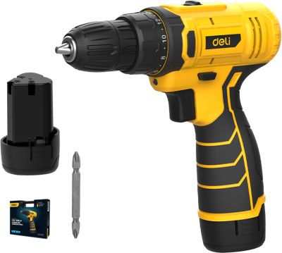Аккумуляторная дрель-шуруповерт Deli YS EDL-DZ12-5A2 12 В, 30 Нм, 1 АКБ, 2 Ач, кейс