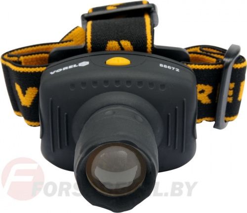 Фонарик налобный 1LED, 1W, 1.5V, 3хААА Vorel 88672