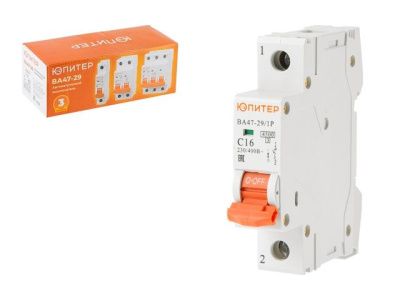 Автоматич. выключатель ВА47-29 1Р 63А 4,5кА, х-ка С, Юпитер JP7501-63