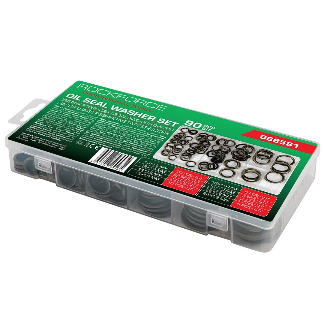 Набор резино-металлических шайб 10-24 мм 90 пр RockForce RF-068581