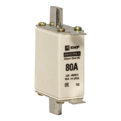 Плавкая вставка ППН-33 100/ 80А габарит 00С EKF fus-33/100/80