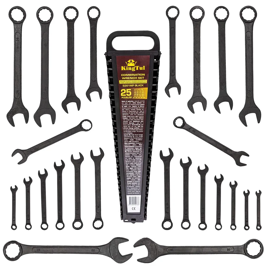 Набор ключей комбинированных 6-32 мм 25 пр KINGTUL KT-5261MP Black