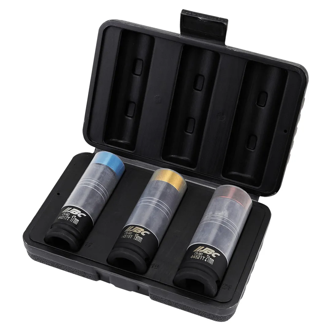 Набор ударных глубоких тонкостенных головок 17, 19, 21 мм 1/2'' 3 пр JBC JBC-4035