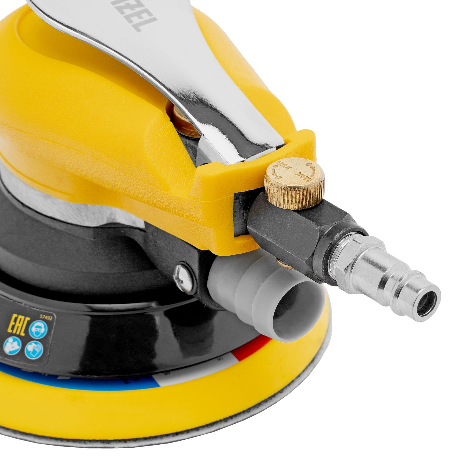 Эксцентриковая шлифовальная машина EPG125, 125 мм, 9000 об/мин, 5 мм, 113 л/мин Denzel 57492