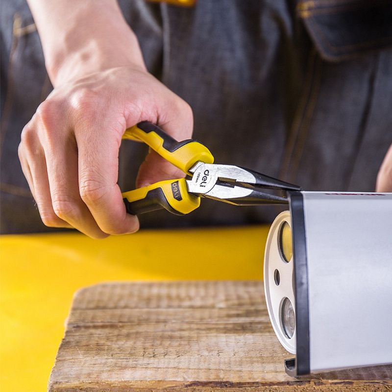 Длинногубцы Deli YS EDL2106, 160 мм, черный, желтый