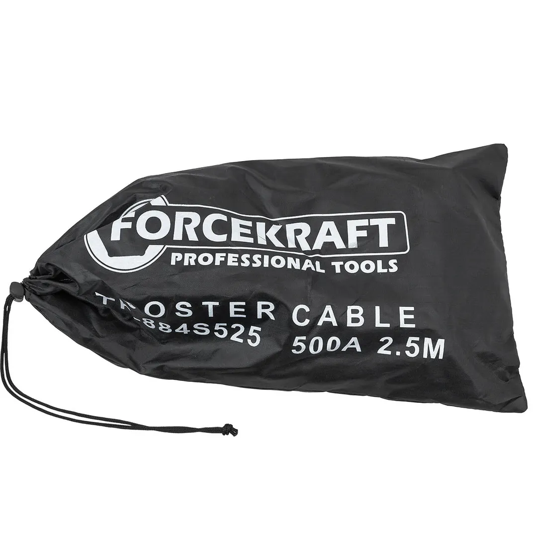 Стартовые провода 500 Aмпер, 2.5 м, морозостойкая изоляция, в чехле ForceKraft FK-884S525