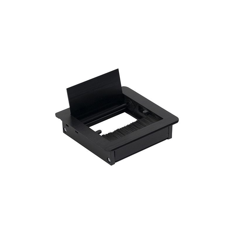 Пропуск кабельный металл 120х120мм брашированный черный AKS 123680