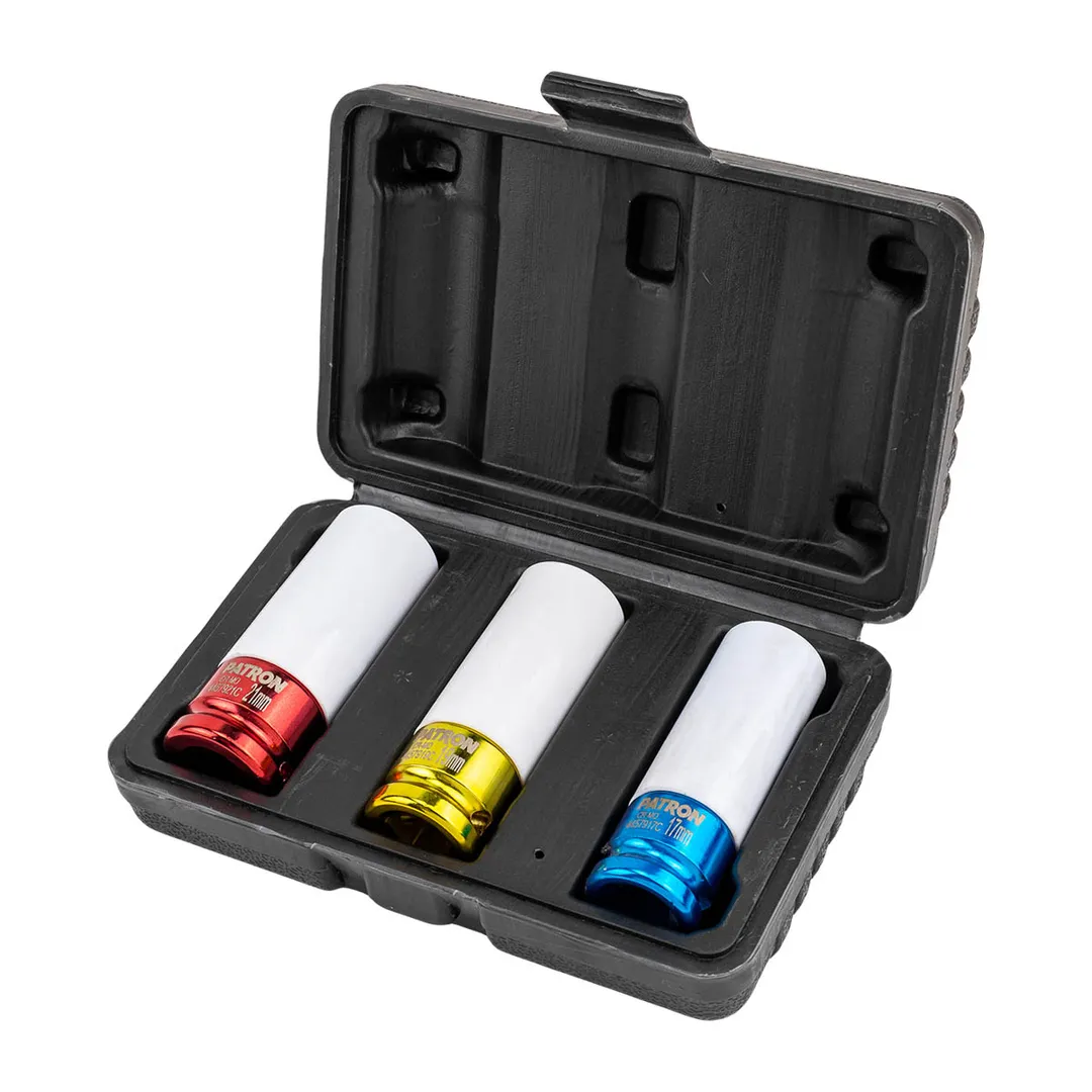 Набор ударных тонкостенных головок 17, 19, 21 мм 1/2'' 3 пр PATRON P-4032