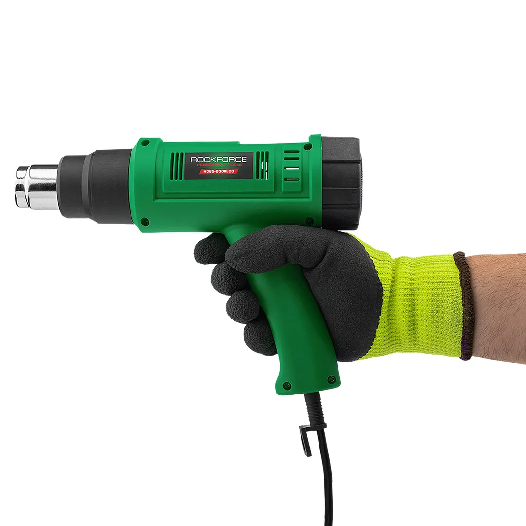 Фен промышленный электрический с насадками 2000Вт RockForce RF-HG65-2000LCD