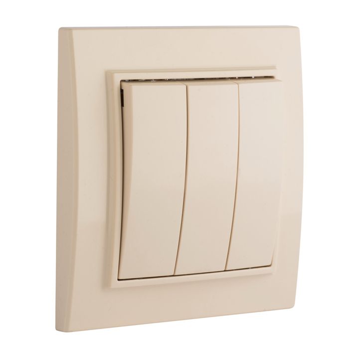 Выключатель 3-кл, СП 10А бежевый Минск EKF ERV10-024-20