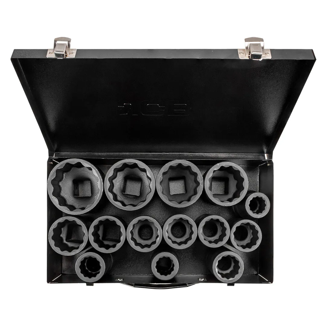 Набор головок ударных глубоких 22-60 мм 1'' 12-гр 14 пр JCB JCB-8152-9MPB