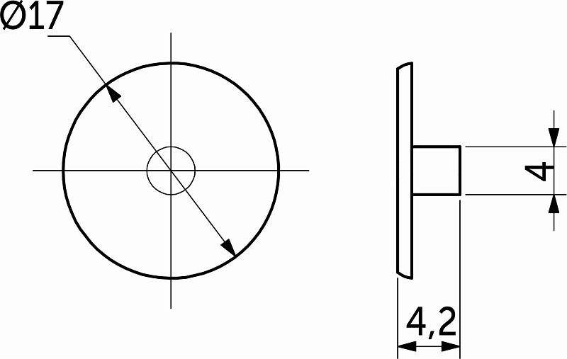 Заглушка пластик к эксцентрику замша, 70, упак.-1тыс.шт., PL 50095