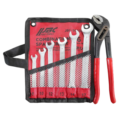 Набор комбинированных ключей 8-17 мм, пассатижи переставные 6 пр JBC JBC-5063P+1