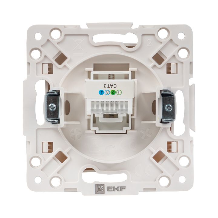 Стокгольм Механизм Розетки Phone 1-местной винтовые клеммы белый EKF PROxima EYT01-034-10