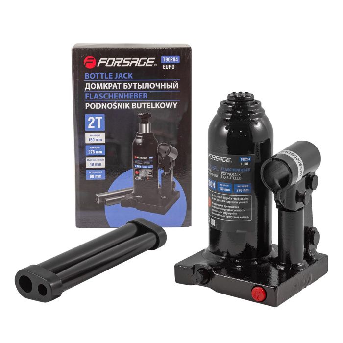 Домкрат бутылочный гидравлический с клапаном 2 т. 150-278 мм Forsage F-T90204(Euro)