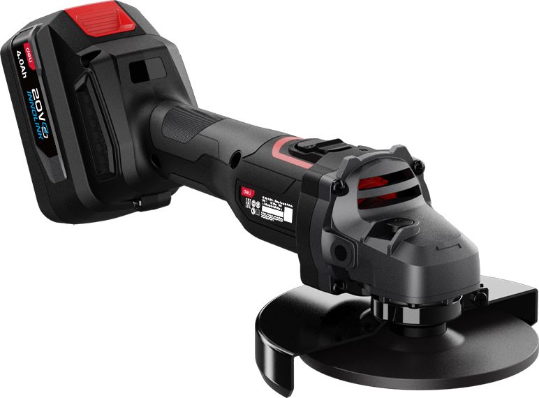 Угловая шлифмашина Deli RS EDE-JM20-2D4 20 В, 125 мм, 2 АКБ, 4 Ач, сумка