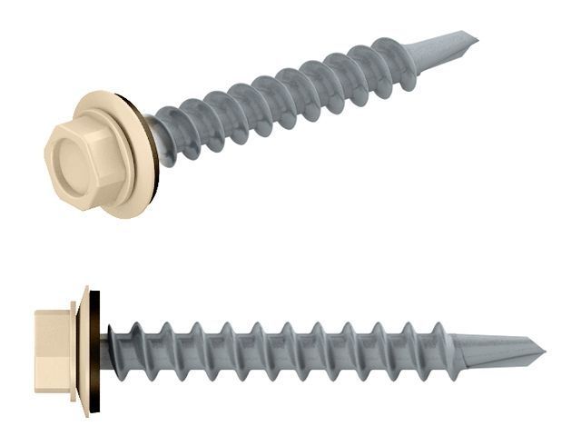 Саморез кровельный 5.5х25 мм цинк, шайба с прокл., PT3, RAL 1015, 50 шт в пласт. конт. Starfix SMP2-90851-50
