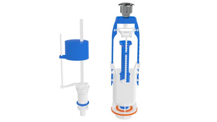 Арматура для смывного бачка, однорежимная, с нижней подводкой, AV Engineering AVE129690E