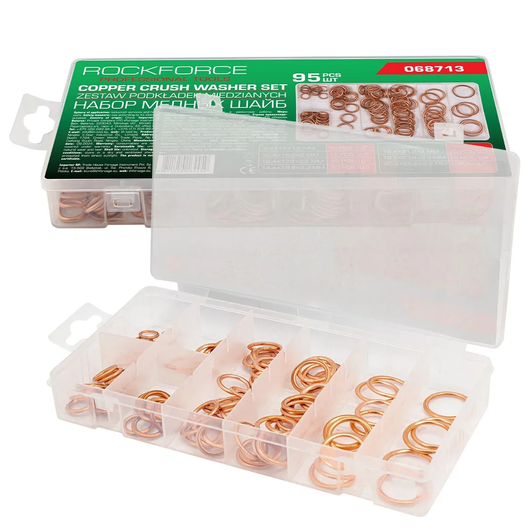 Набор медных шайб 8,4-20,2 мм 95 пр RockForce RF-068713