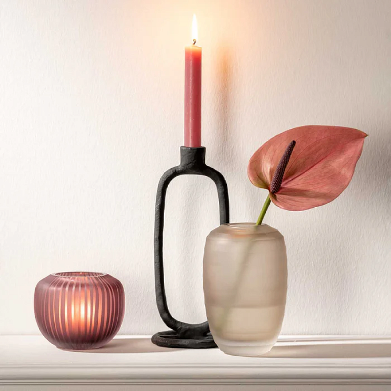 Ваза "BELLAGIO", стекло, 9 см,  розовый