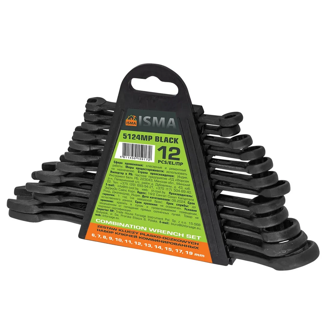 Набор ключей комбинированных 6-22 мм 12 пр ISMA ISMA-5124MP BLACK