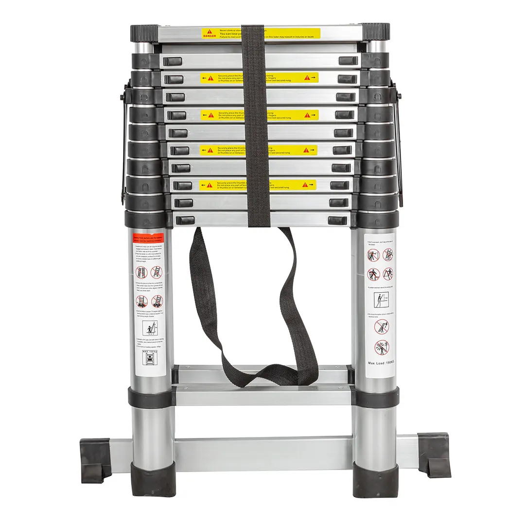 Лестница-стремянка телескопическая алюминиевая двухсекционная, 3.5+3.5 м,12+12 ступ., max нагрузка 150 кг Forsage F-UP350-2