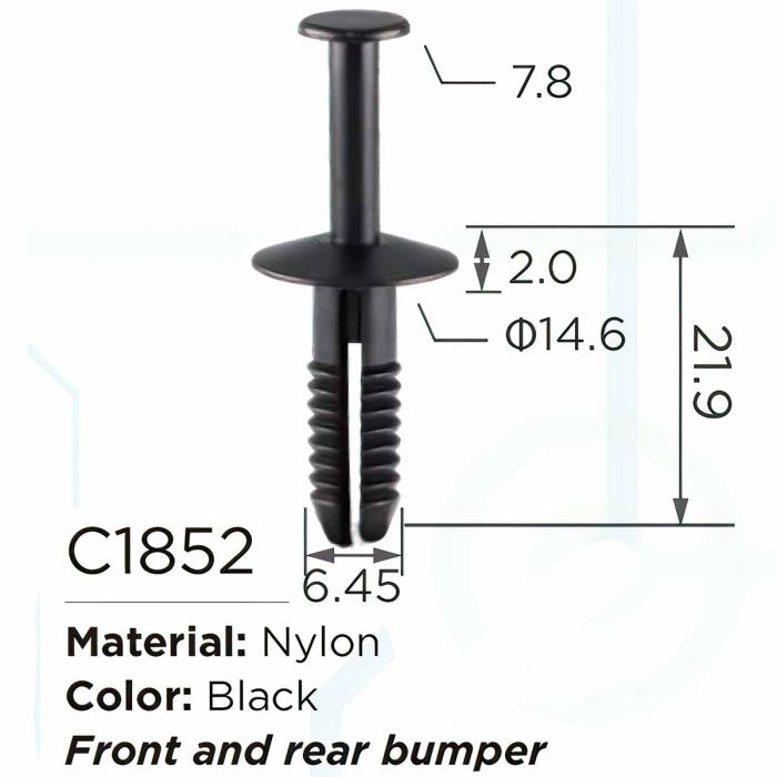 Клипса для крепления внутренней обшивки а/м БМВ/Вольво, пласт., 100 шт Forsage C1852(BMW/Volvo)