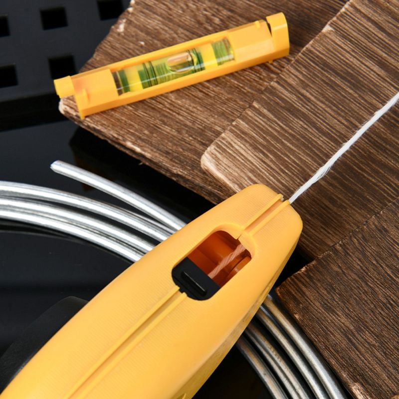 Шнур разметочный Deli YS EDL25, 30 м, мел, уровень