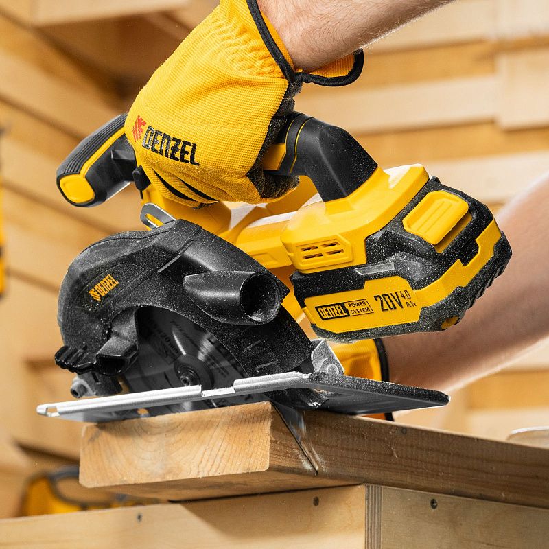 Пила циркулярная аккумуляторная CCSH-20-165, 165 мм, Li-Ion, 20 В Denzel 27405