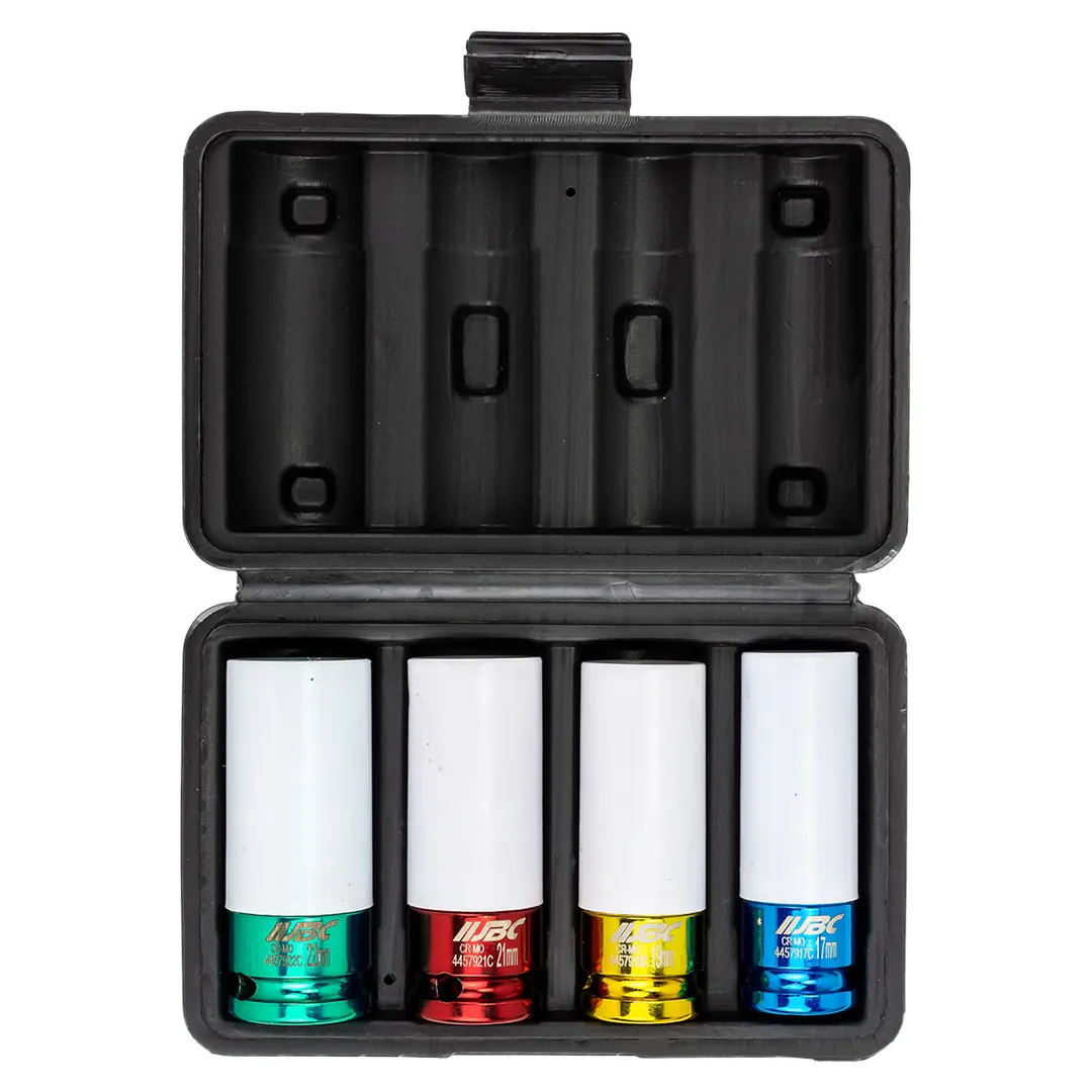 Набор ударных глубоких тонкостенных головок 17, 19, 21, 22 мм в защитном кожухе 4 пр 1/2'' 6-гр JBC JBC-4046