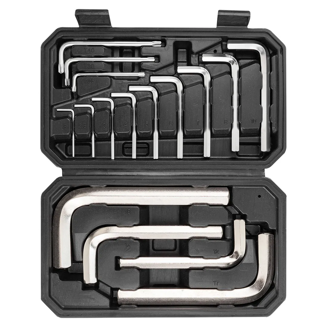 Набор Г-образных ключей HEX (6-гр) 2-19 мм, TORX T25, T30, T40 13+3 пр Forsland FORSLAND-5137D+3