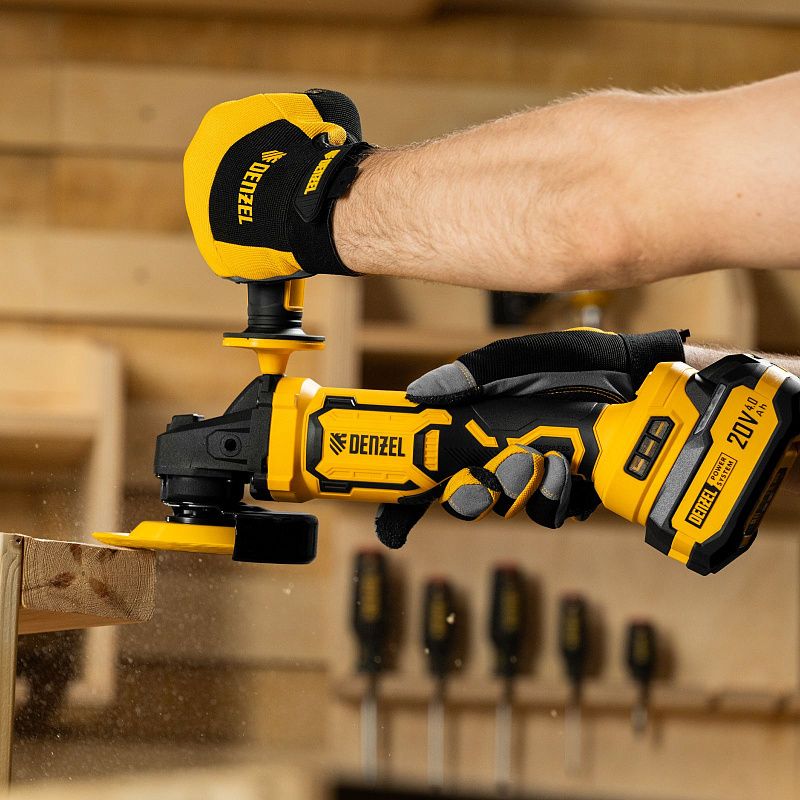 Машина шлифовальная угловая аккумуляторная бесщет. AGH-BL-20-125, Li-Ion, 20 В Denzel 27010