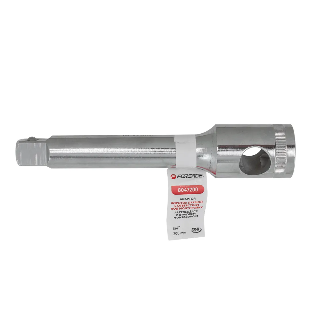 Вороток прямой с отверстием под монтировку 200 мм, 3/4'' Forsage F-8047200