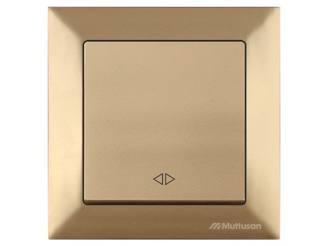 Выключатель промежуточный многопозиционный, скрытый, пруж. зажим, золото, DARIA, 10 A, 250 V, IP 20, Mutlusan 21204080180