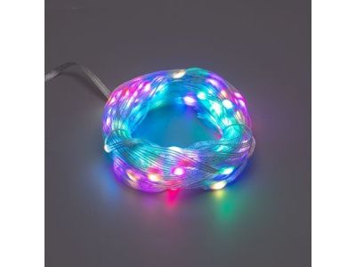 Гирлянда с крупными светодиодами "Нить" 10м, 100LED, IP20, мягкий прозр. провод, RGB, Тип питания: USB Neon-Night 245-019