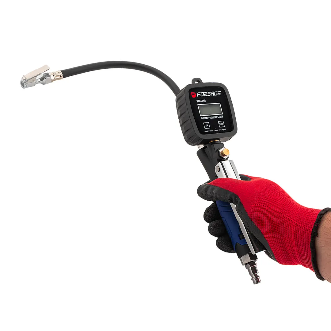 Пистолет для подкачки шин с цифровым манометром, шлангом и жестким удлинителем для грузовых а/м 0-14bar Forsage F-9T0401D