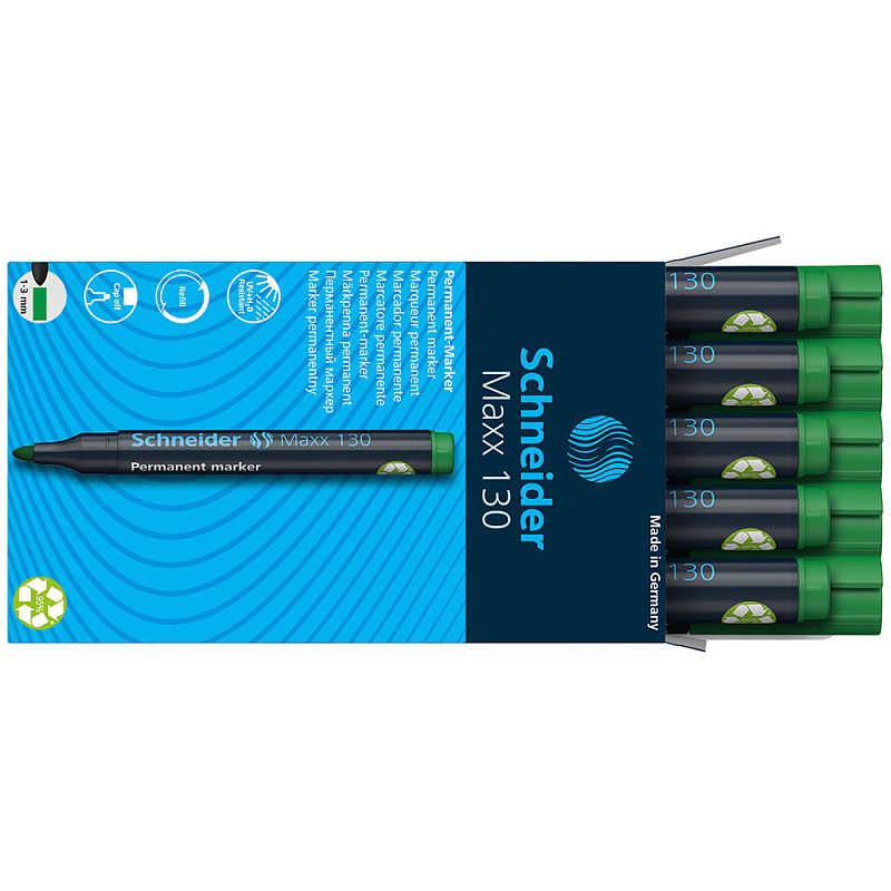 Маркер перманентный "Schneider Maxx 130", зеленый