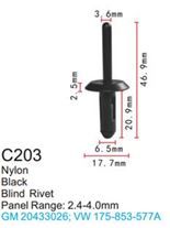 Клипса для крепления внутренней обшивки а/м Фольксваген пластиковая, 100 шт Forsage C0203(VW)