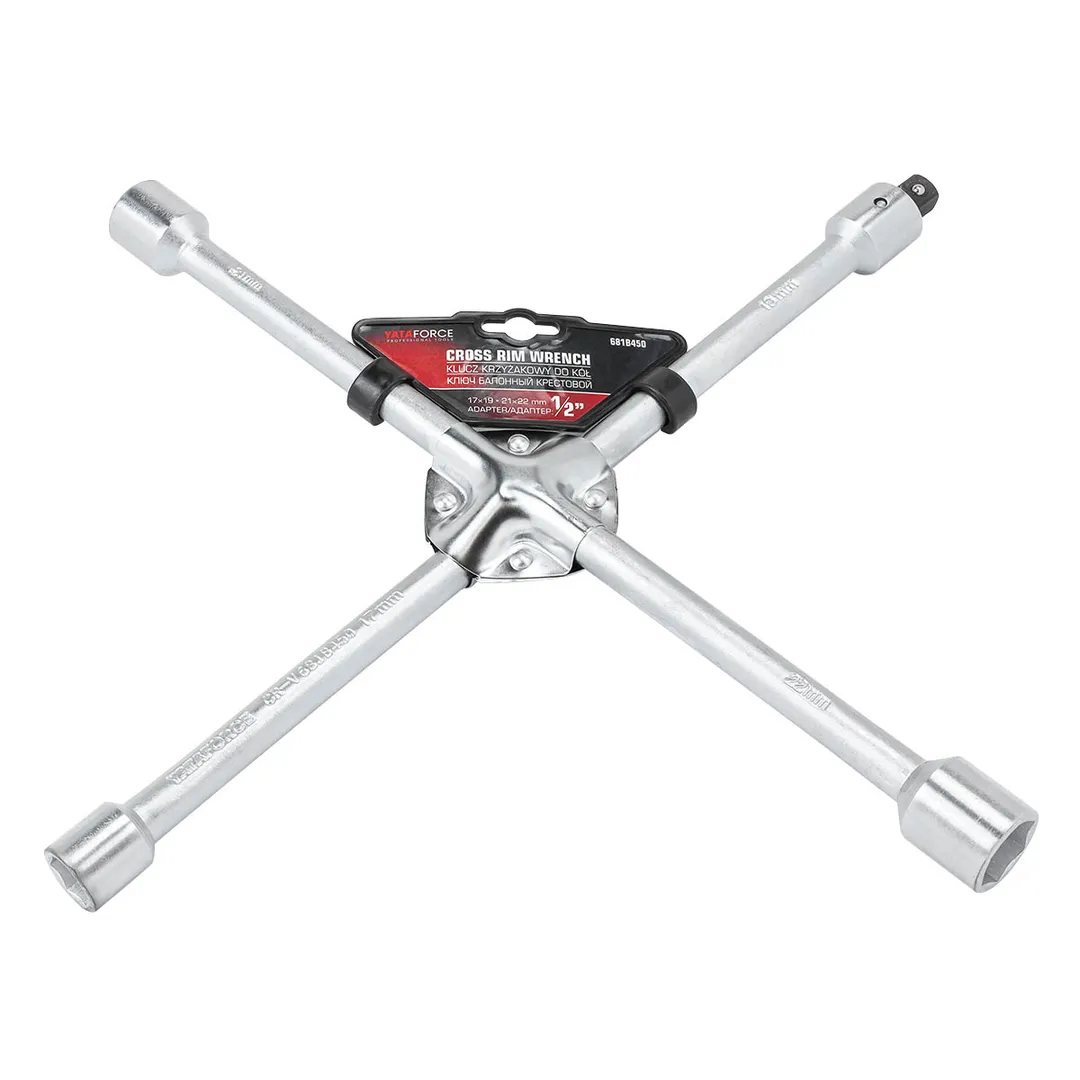Ключ баллонный крестовой 1/2'', 17х19, 21х22 мм YATAFORCE YF-681B450