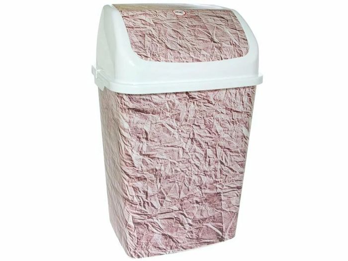 Ведро для мусора "Гранж" 18 л белый РУССПЛАСТ РП-1013-ГЧ