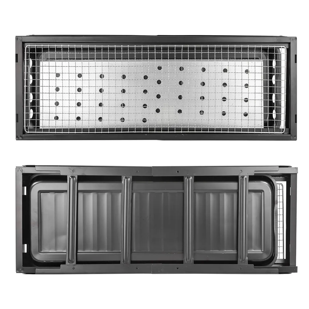 Мангал складной с решеткой для барбекю и съемным дном 60х22х6.5см/60х22х31 см WMC TOOLS WMC-TL-600