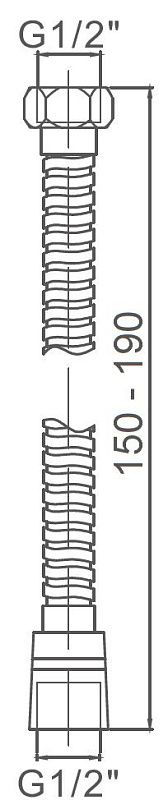 Душевой шланг для лейки 150-190 см., латунь, нержавеюшая сталь, хром GERHANS K40204
