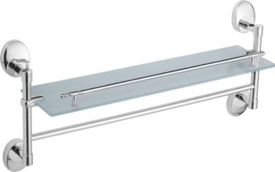 Полка в ванную угловая, сталь + стекло, хром Ledeme L3307-4