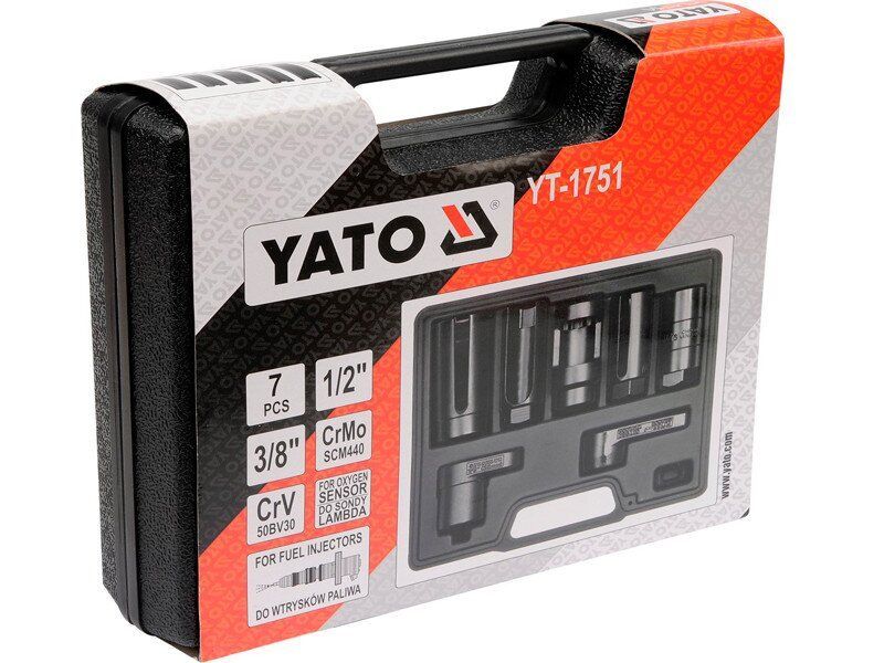 Набор головок-бит для лямбда-зондов и форсунок 1/2'' И 3/8'' 7 пр. Yato YT-1751