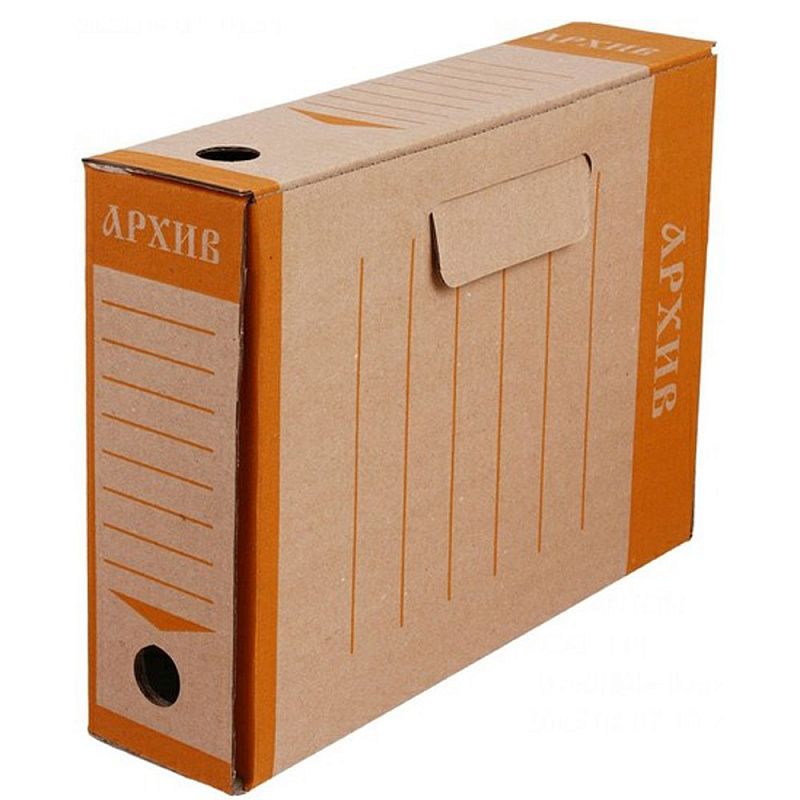 Коробка архивная "Эко", 80x327x240 мм, оранжевый