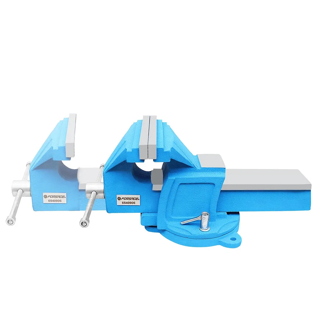 Тиски стальные усиленные поворотные с наковальней 150 мм Forsage F-6540906