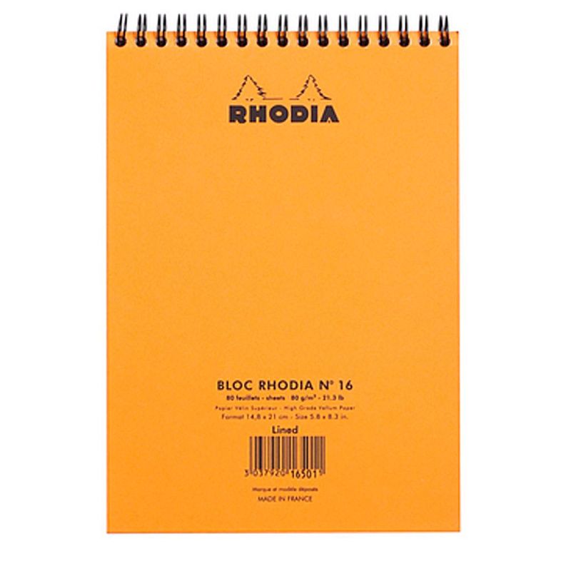 Блокнот "Rhodia", A5, 80 листов, линейка, оранжевый