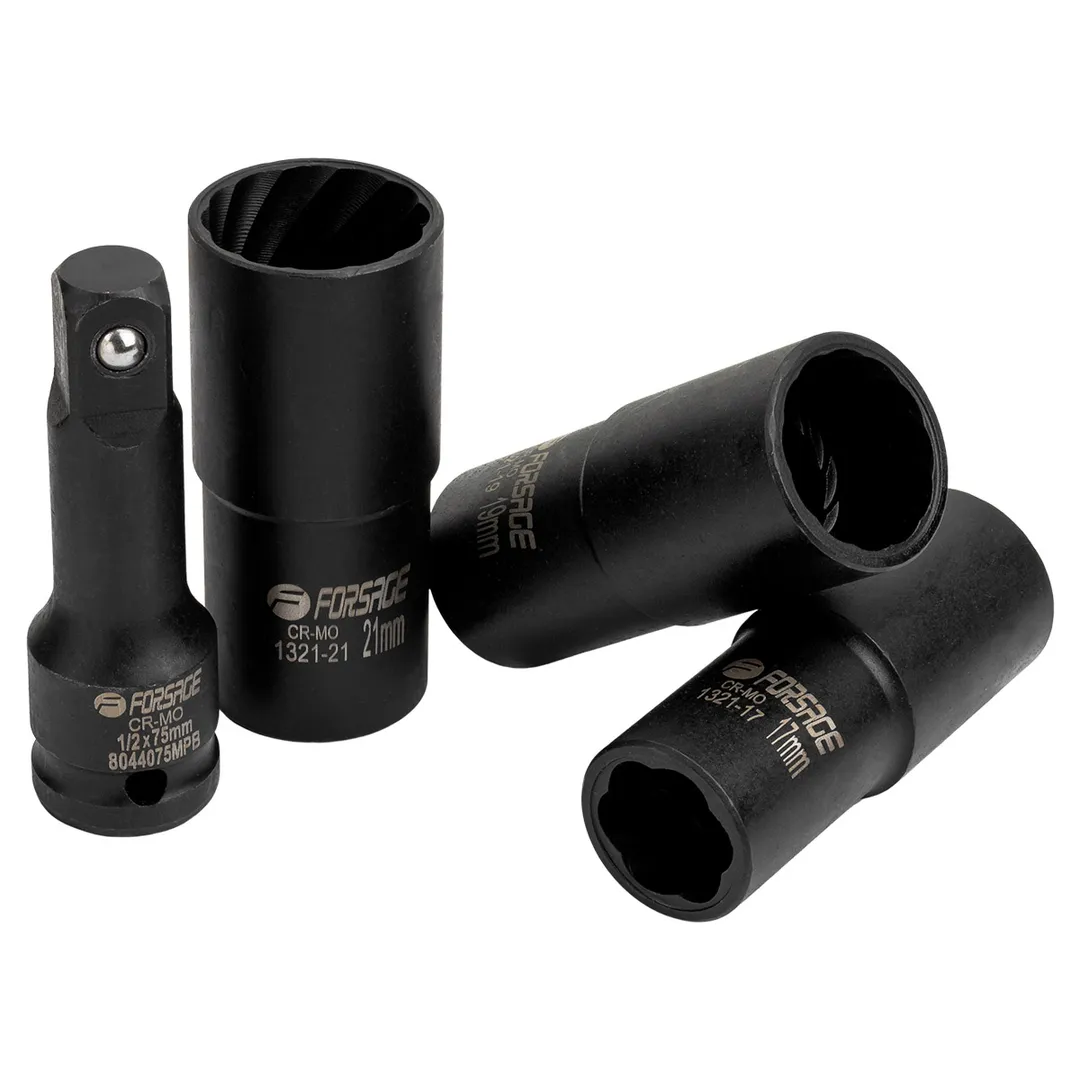 Набор головок-экстракторов для поврежденных болтов и гаек 4 пр 1/2'' Forsage F-906U3