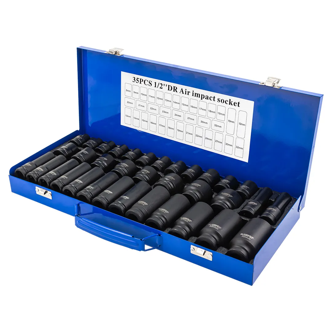 Набор ударных головок 35 пр. 1/2" 6-гр, L38 мм: 8-32 мм, L78 мм: 10-32 мм Forsage F-4353-5MPB